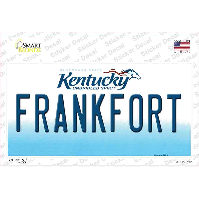 LP-6760s-M Frankfort Kentucky Novelty Sticker Decal - Medium