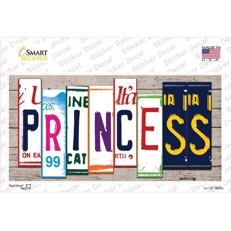 LP-7845s-M Princess Art Wood Novelty Sticker Decal - Medium