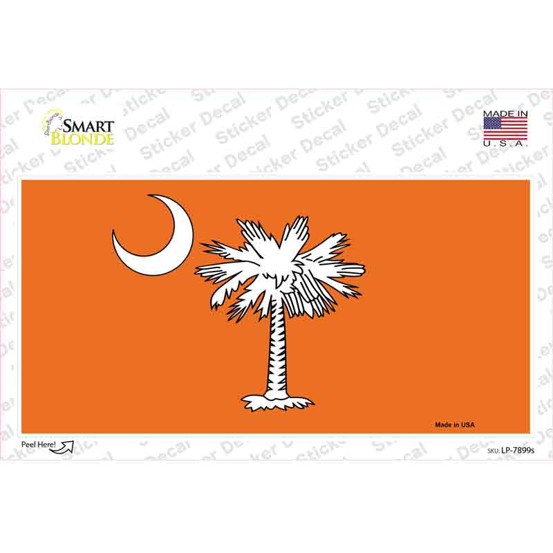 LP-7899s-M South Carolina Flag Orange Novelty Sticker Decal - Medium
