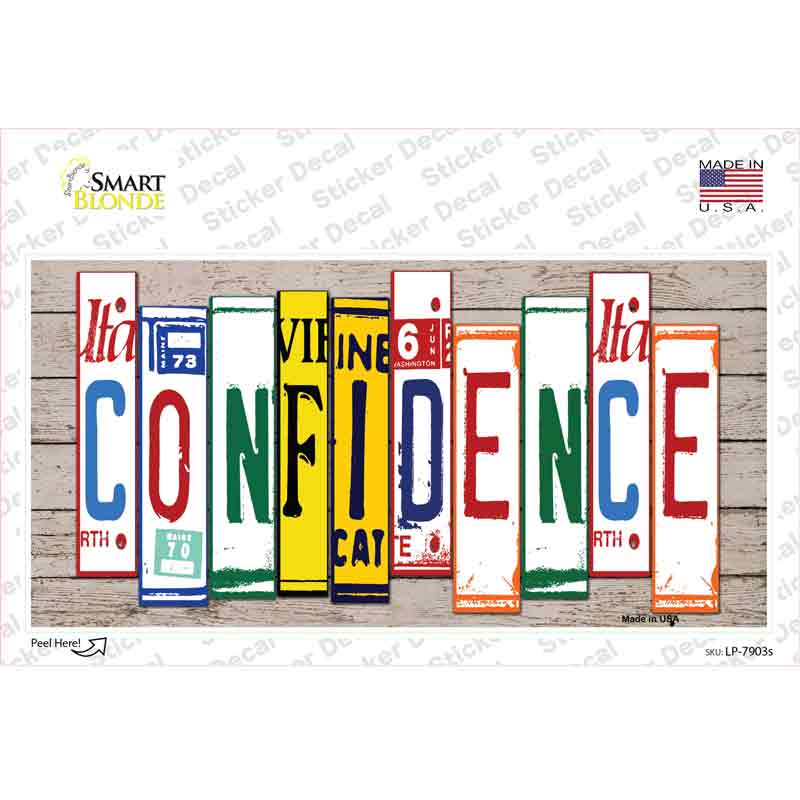 LP-7903s-M Confidence Wood Art Novelty Sticker Decal - Medium