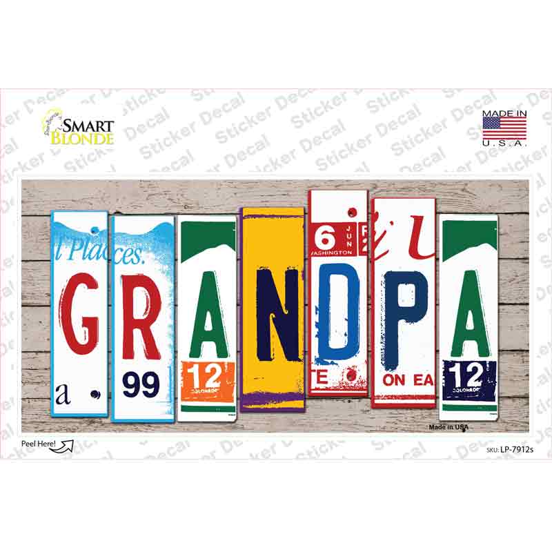 LP-7912s-M Grandpa Wood Art Novelty Sticker Decal - Medium