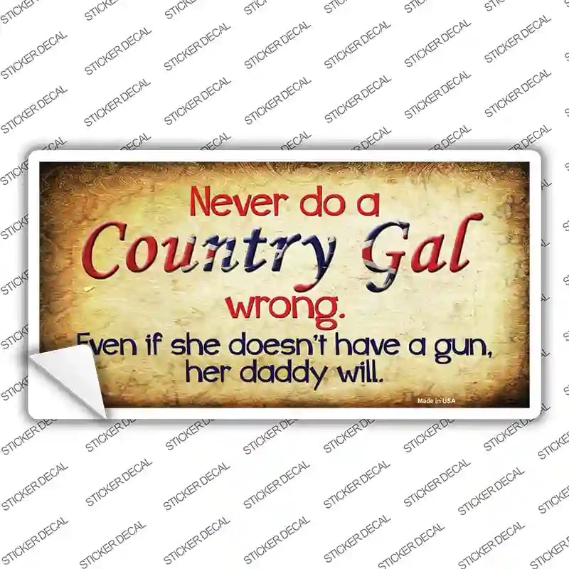 LP-7987s-L Country Gal Wrong Novelty Sticker Decal - Large