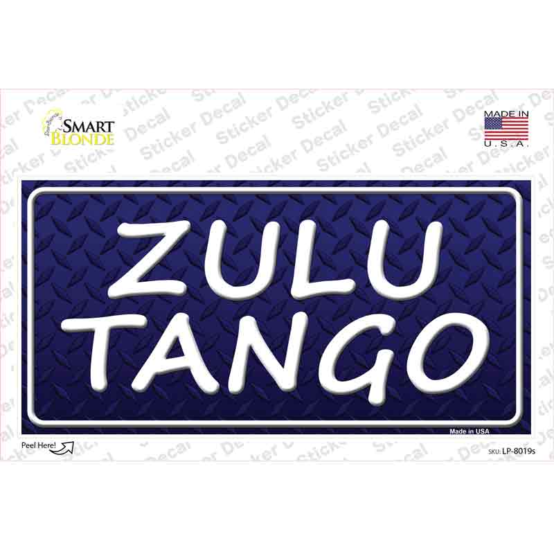 LP-8019s-M Zulu Tango Novelty Sticker Decal - Medium