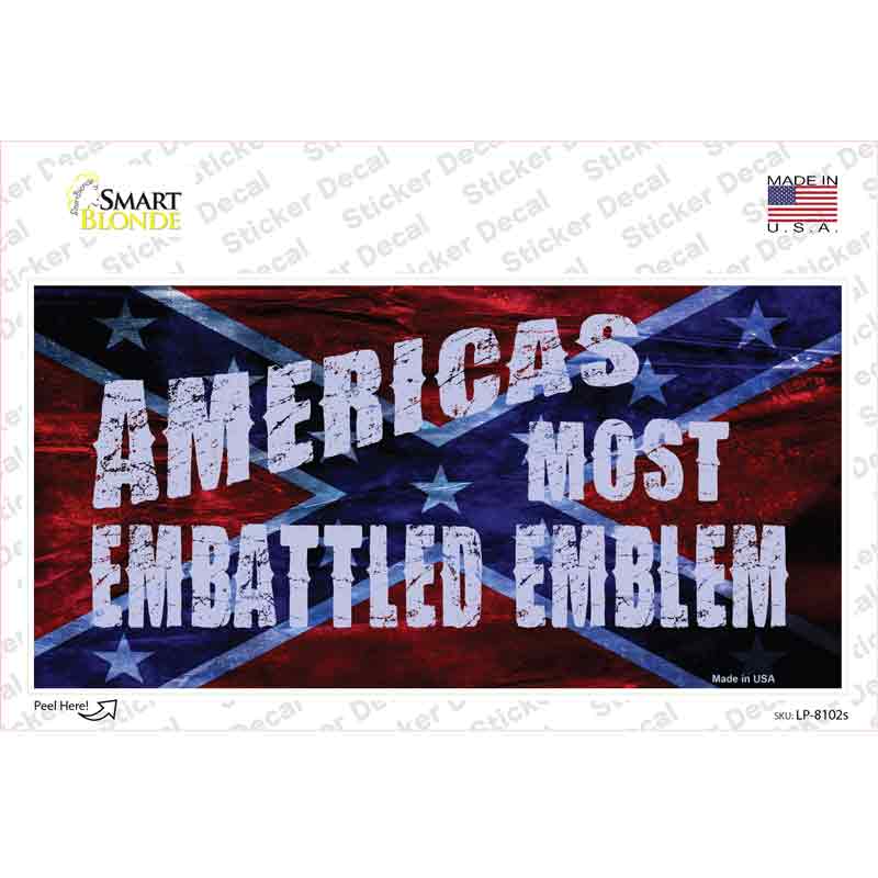 LP-8102s-M Americas Most Embattled Emblem Novelty Sticker Decal - Medium