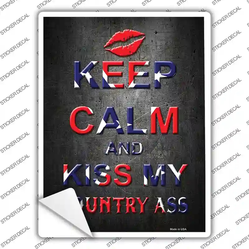 P-1149s-XL Keep Calm Kiss My Novelty Rectangle Sticker Decal - Extra Large