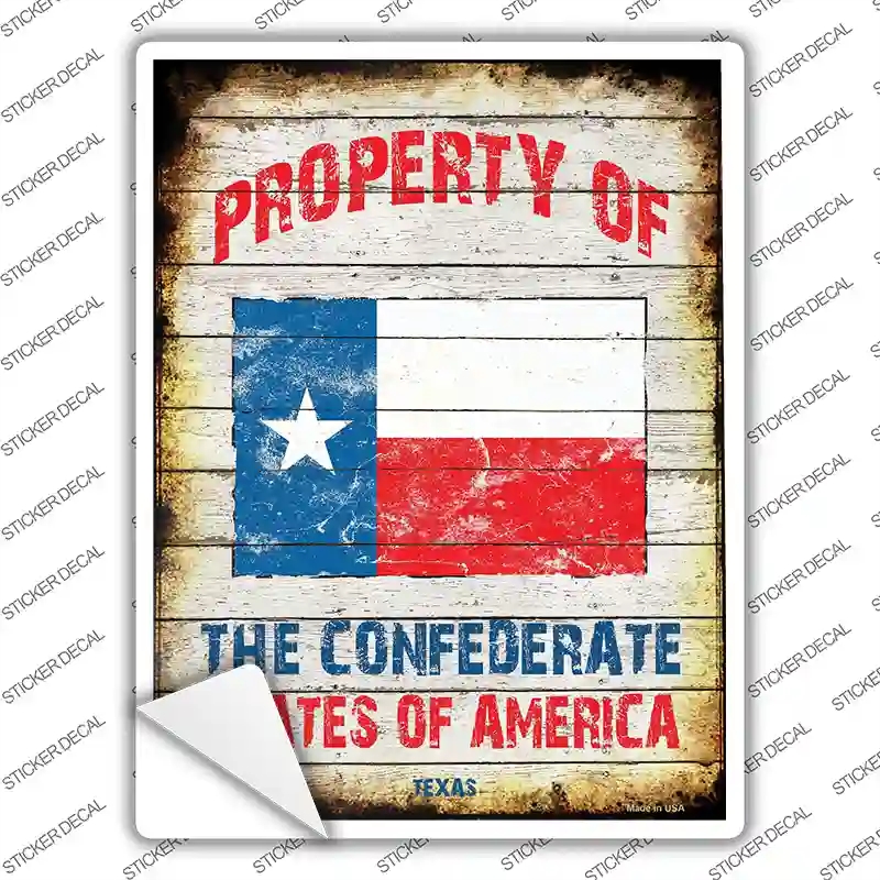 P-1152s-S Property of Texas Novelty Rectangle Sticker Decal - Small