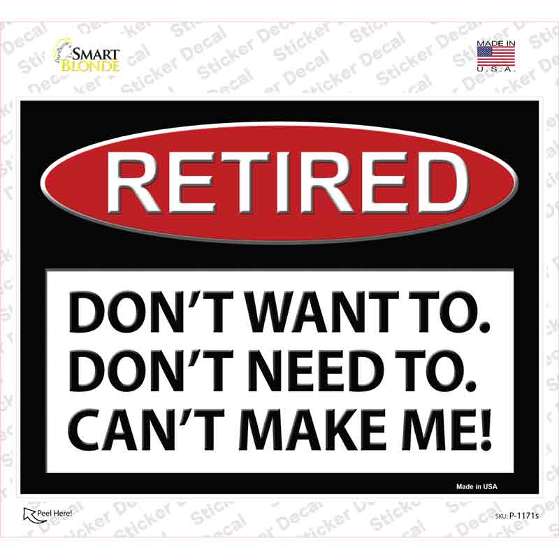 P-1171s-M Retired Novelty Rectangle Sticker Decal - Medium