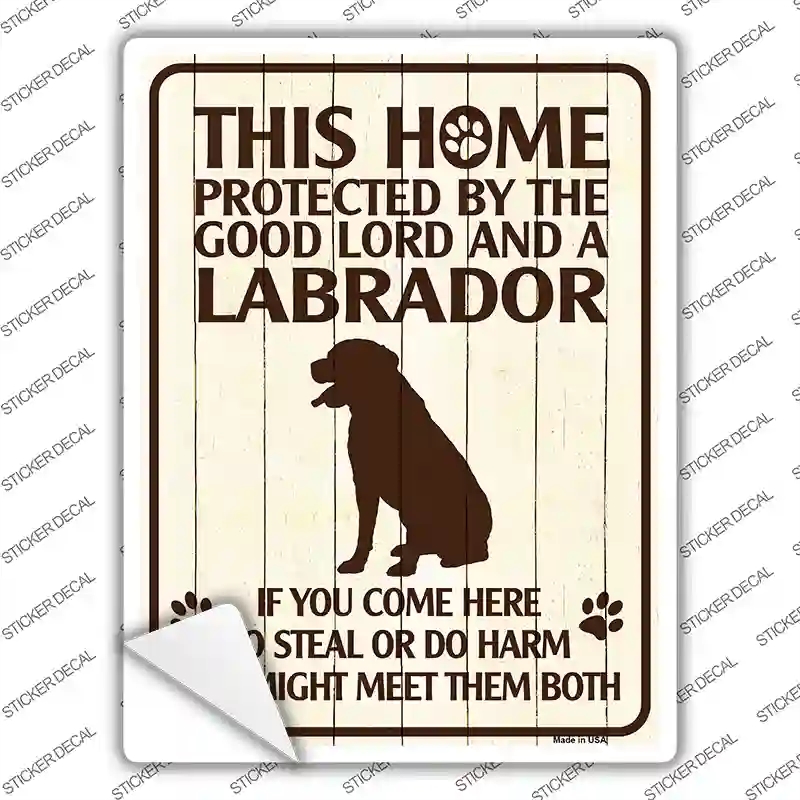 P-1571s-XL Labrador Protected Novelty Rectangle Sticker Decal - Extra Large