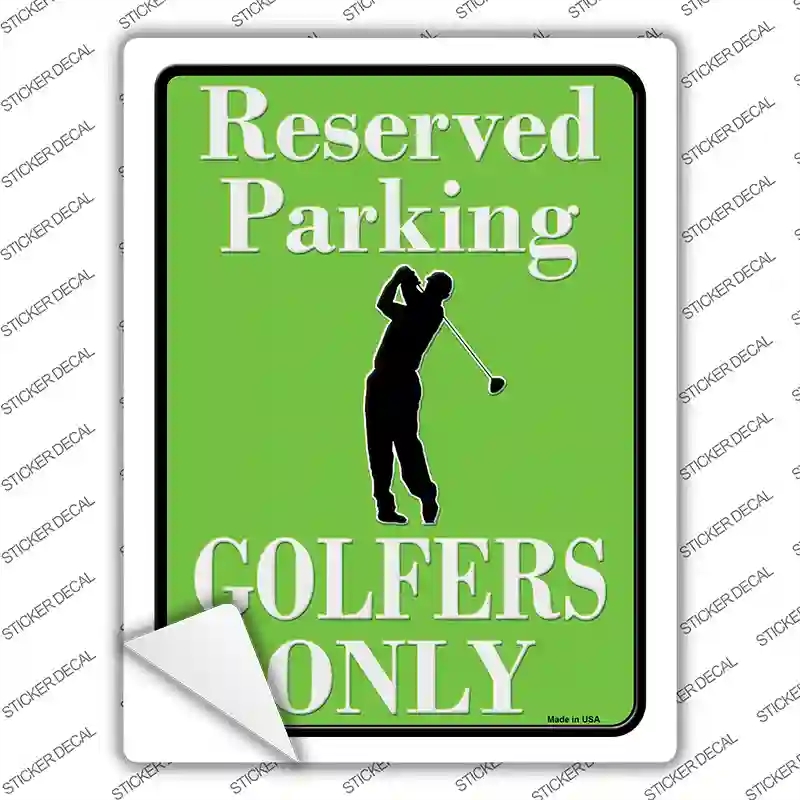 P-1705s-S Reserved Golfers Only Novelty Rectangle Sticker Decal - Small