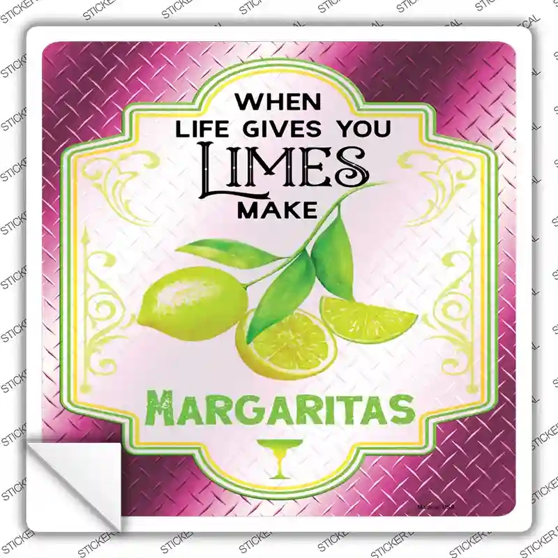 SQ-1364s-S Make Margaritas Pink Novelty Square Sticker Decal - Small