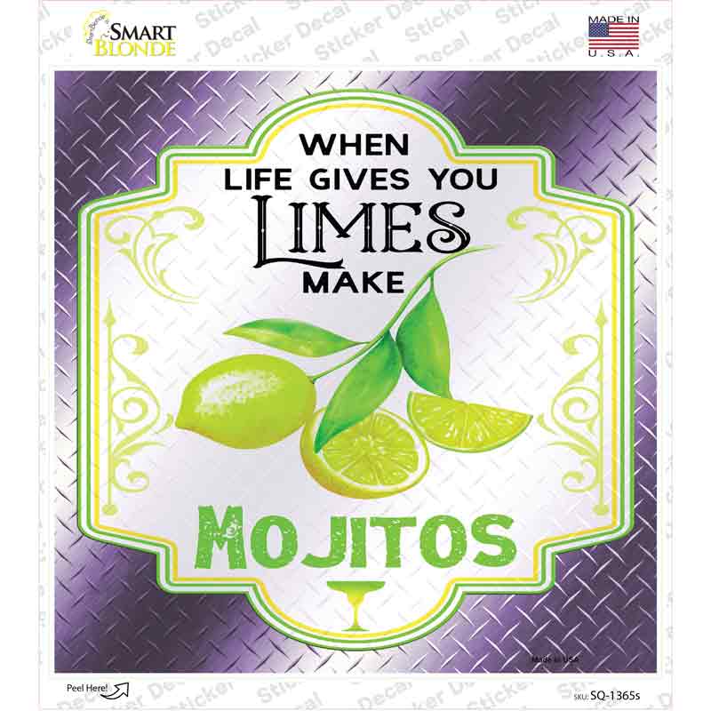 SQ-1365s-M Make Mojitos Purple Novelty Square Sticker Decal - Medium