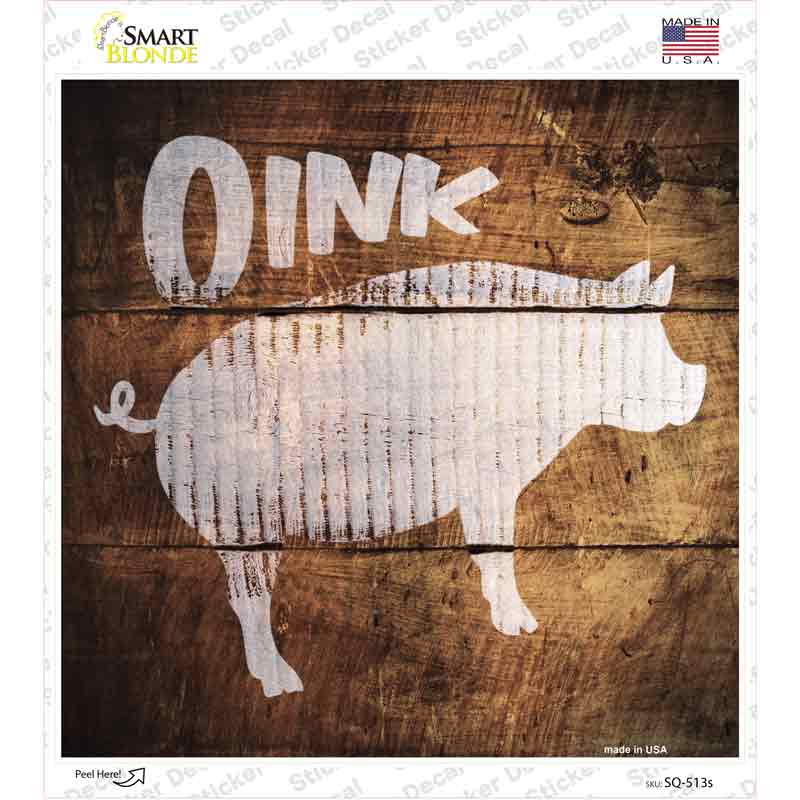 SQ-513s-M Pig Painted Stencil Novelty Square Sticker Decal - Medium