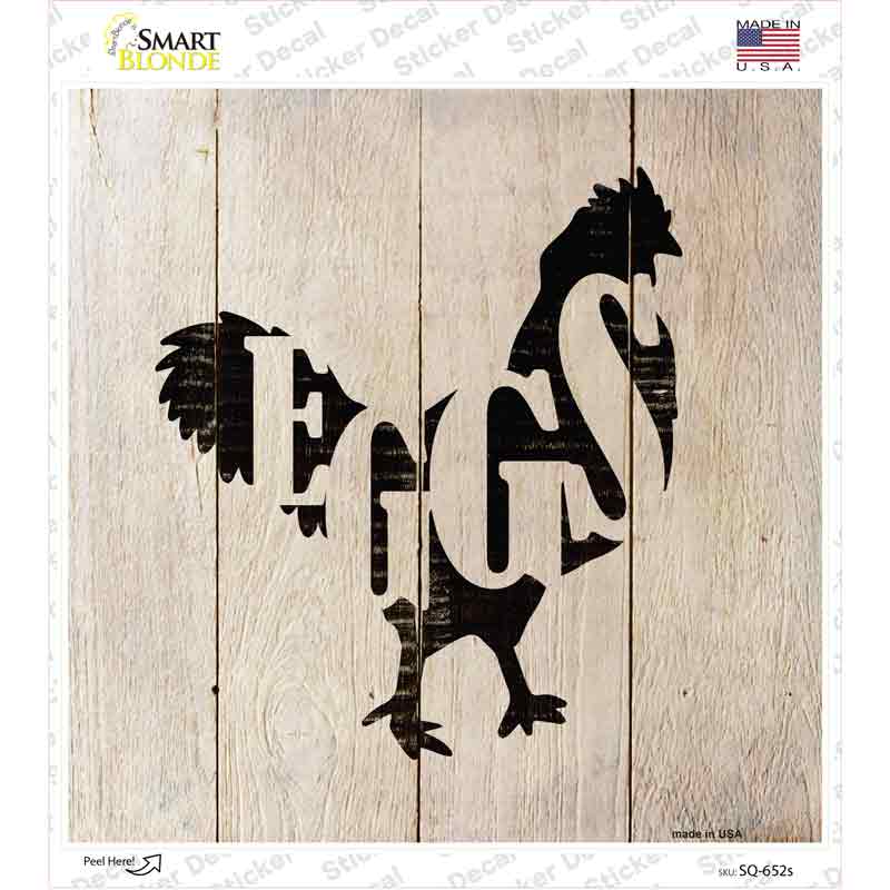 SQ-652s-M Chickens Make Eggs Novelty Square Sticker Decal - Medium