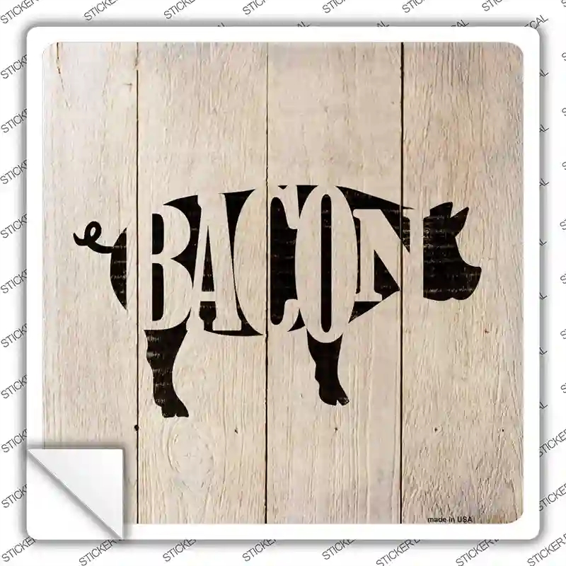 SQ-655s-L Pigs Make Bacon Novelty Square Sticker Decal - Large