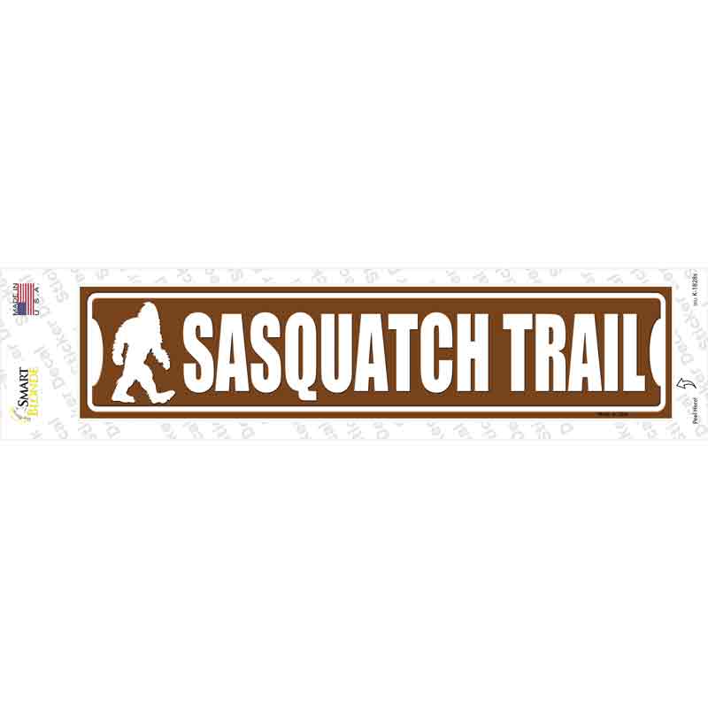 K-1828s-M Sasquatch Trail Novelty Narrow Sticker Decal - Medium