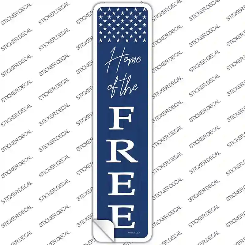 K-1855s-S Home of the Free Novelty Narrow Sticker Decal - Small