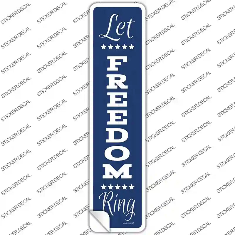 K-1857s-XL Let Freedom Ring Blue Novelty Narrow Sticker Decal - Extra Large
