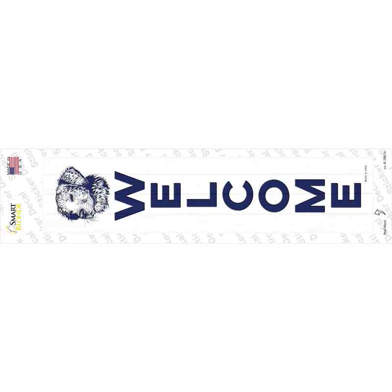 K-1861s-M Welcome with Dog Novelty Narrow Sticker Decal - Medium