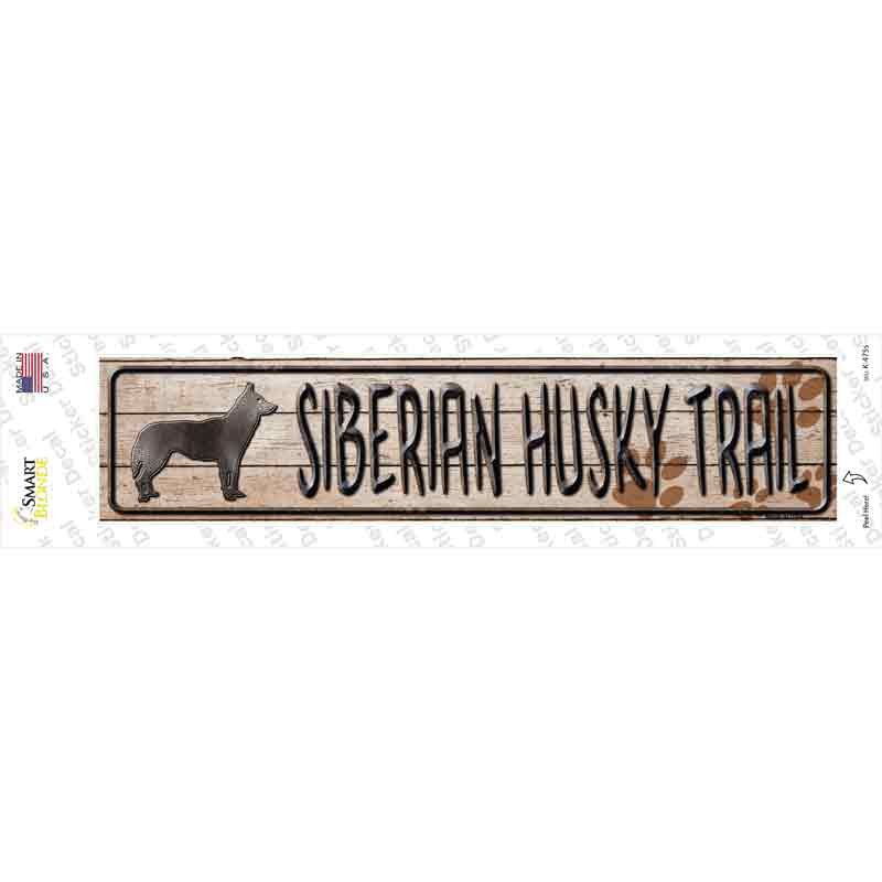 K-475s-M Siberian Husky Trail Novelty Narrow Sticker Decal - Medium