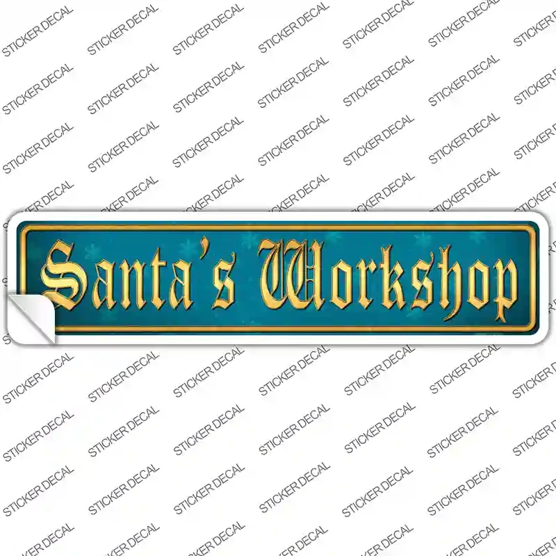 K-502s-XL Santas Workshop Novelty Narrow Sticker Decal - Extra Large