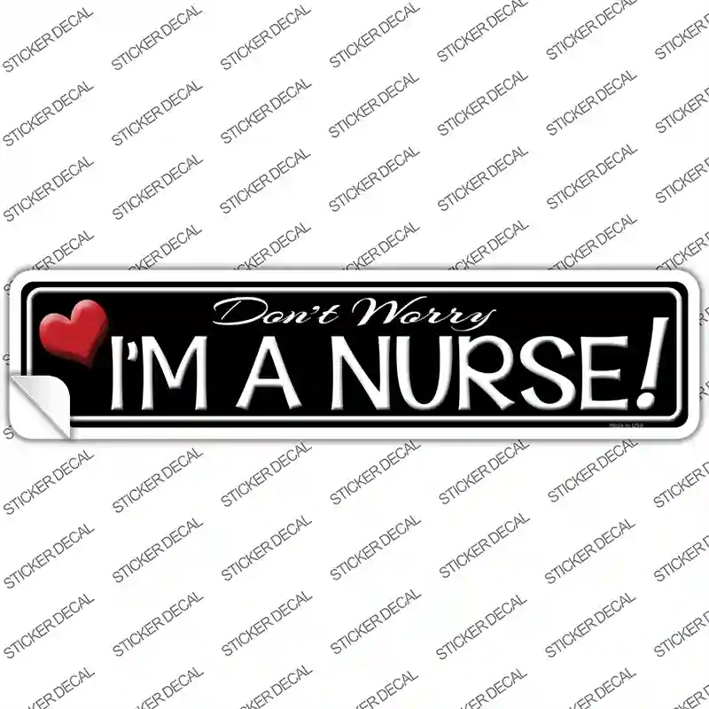 K-533s-S Im A Nurse Novelty Narrow Sticker Decal - Small