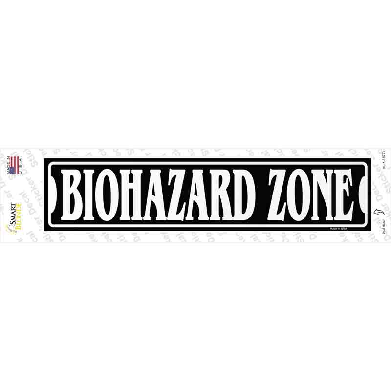 K-1877s-M Biohazard Zone Novelty Narrow Sticker Decal - Medium