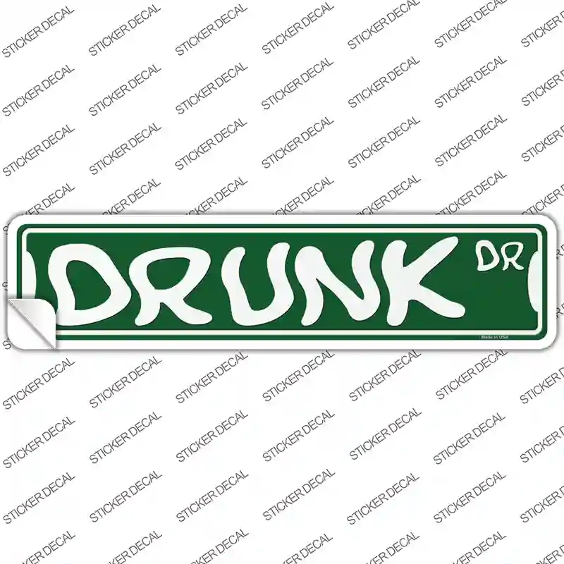 K-1884s-S Drunk Dr Novelty Narrow Sticker Decal - Small