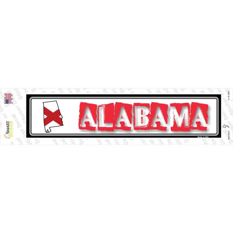 K-300s-M Alabama Outline Novelty Narrow Sticker Decal - Medium
