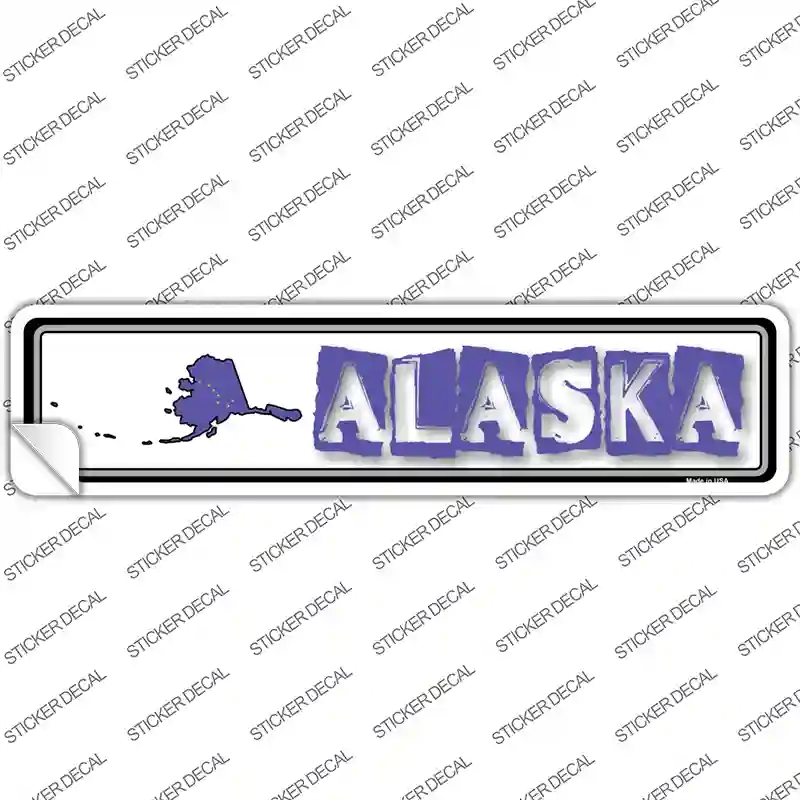 K-301s-S Alaska Outline Novelty Narrow Sticker Decal - Small
