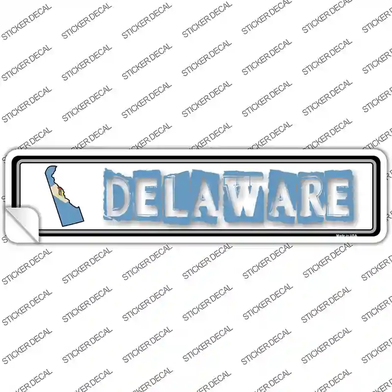 K-307s-L Delaware Outline Novelty Narrow Sticker Decal - Large