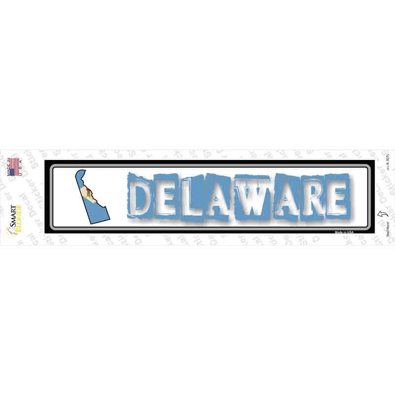 K-307s-M Delaware Outline Novelty Narrow Sticker Decal - Medium