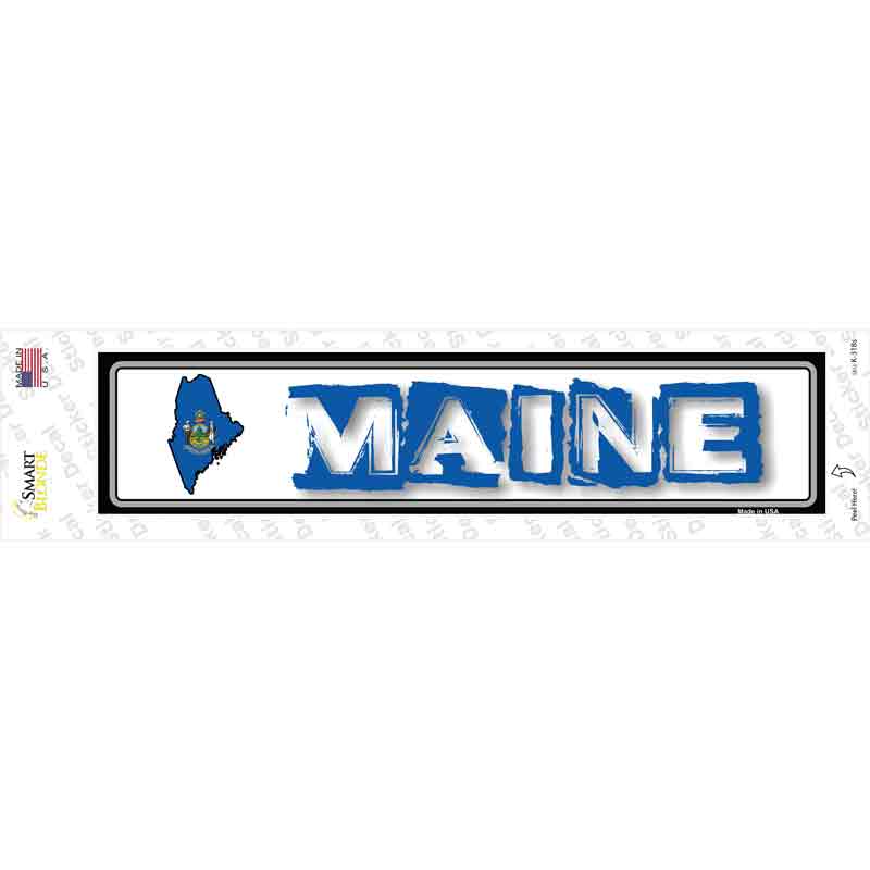 K-318s-M Maine Outline Novelty Narrow Sticker Decal - Medium