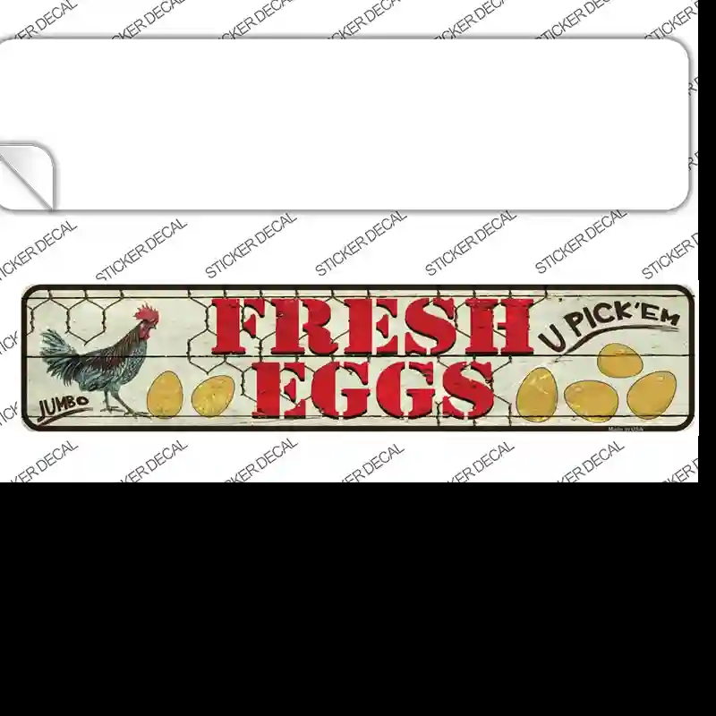 K-573s-XL Fresh Eggs Novelty Narrow Sticker Decal - Extra Large