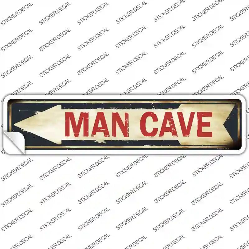 K-714s-S Man Cave Pointing Arrow Novelty Narrow Sticker Decal - Small
