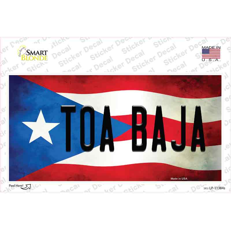 LP-11384s-M Toa Baja Puerto Rico Flag Novelty Sticker Decal - Medium