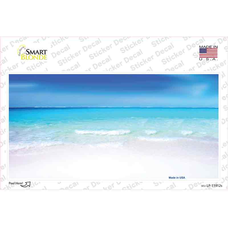 LP-11912s-M Beach Scene Novelty Sticker Decal - Medium