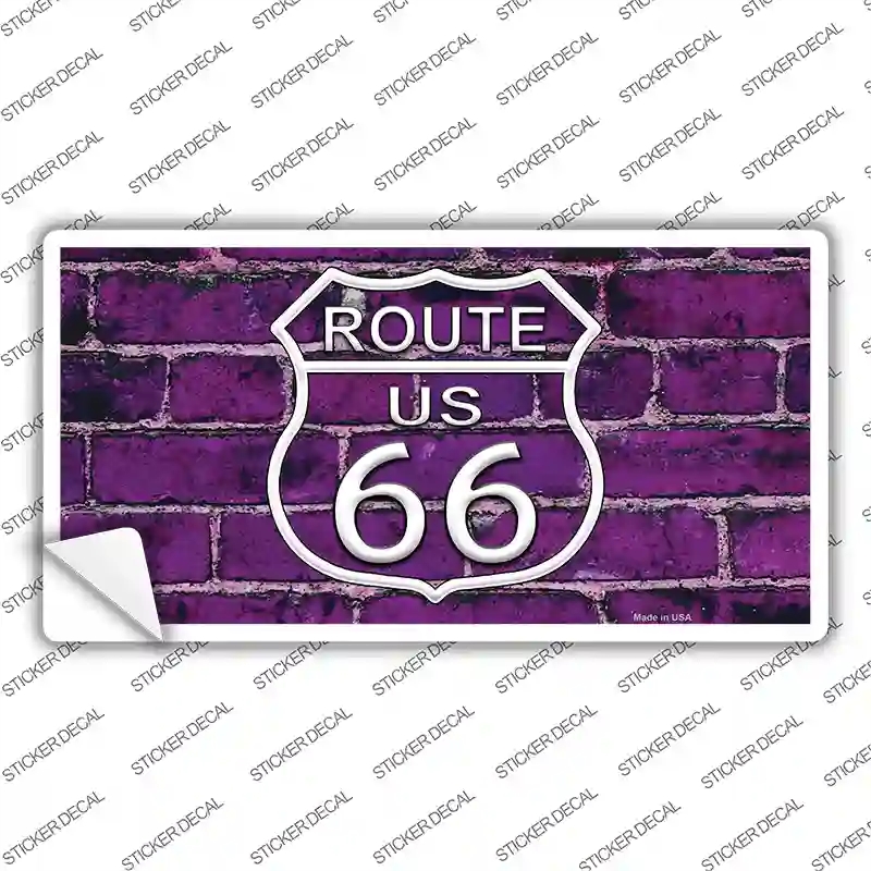 LP-11460s-L Route 66 Purple Brick Wall Novelty Sticker Decal - Large