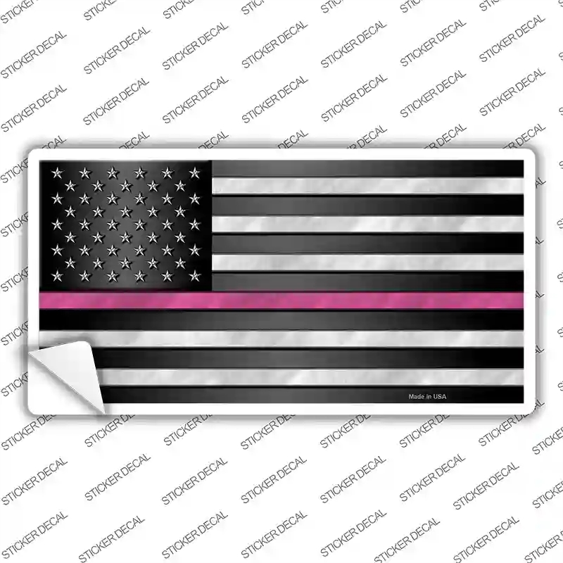 LP-11312s-L Thin Pink Line Novelty Sticker Decal - Large