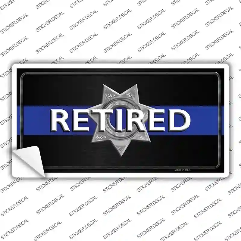 LP-11314s-S Thin Blue Line Retired Police Novelty Sticker Decal - Small