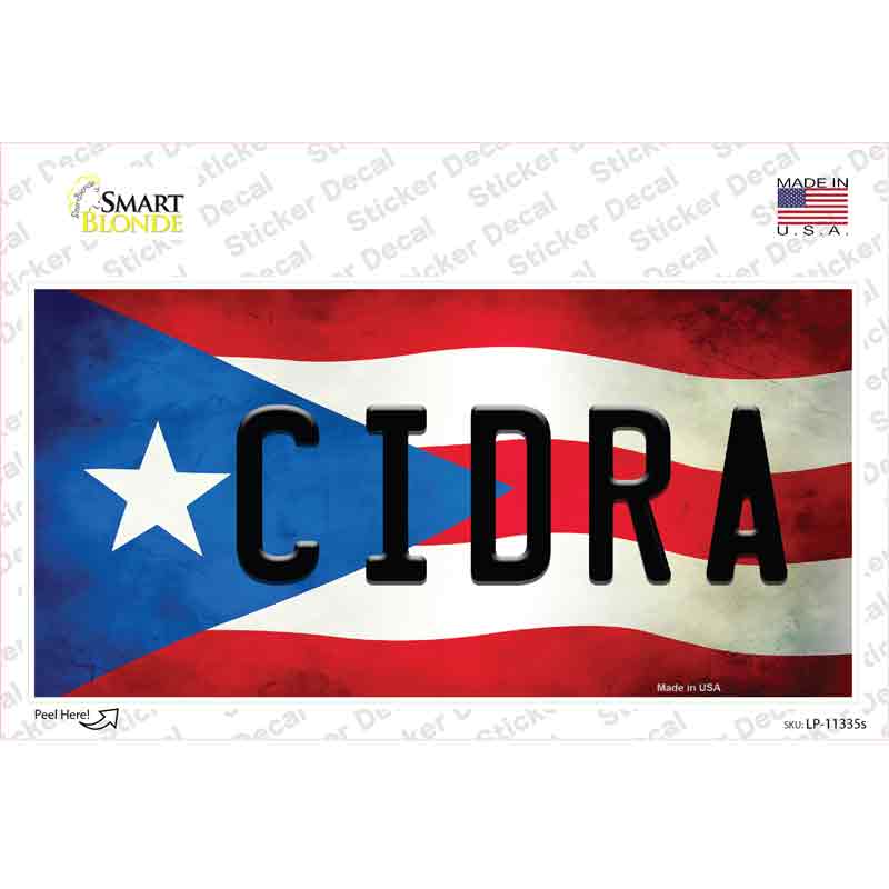 LP-11335s-M Cidra Puerto Rico Flag Novelty Sticker Decal - Medium