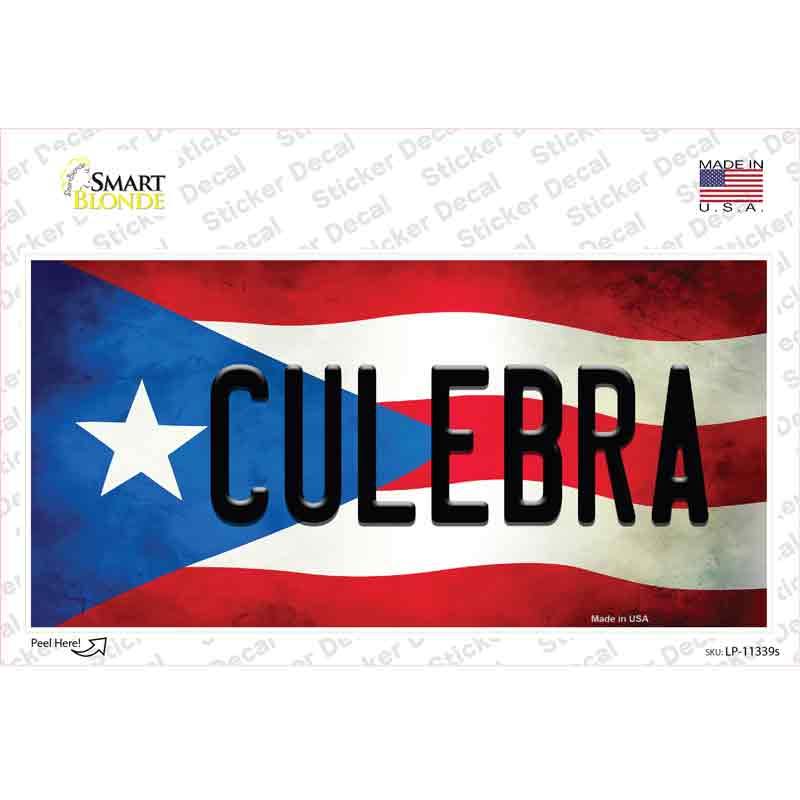 LP-11339s-M Culebra Puerto Rico Flag Novelty Sticker Decal - Medium