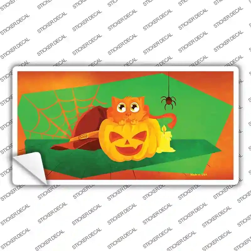 LP-12048s-L Pumpkin Kitty Novelty Sticker Decal - Large