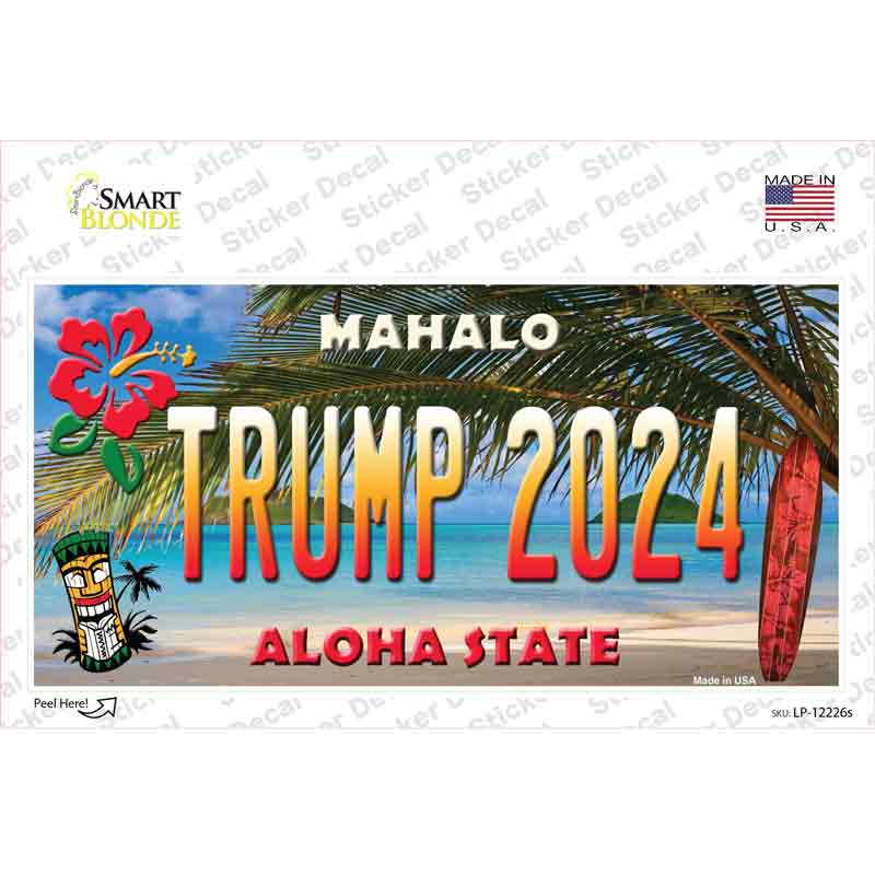 LP-12226s-M Trump 2024 Hawaii Novelty Sticker Decal - Medium
