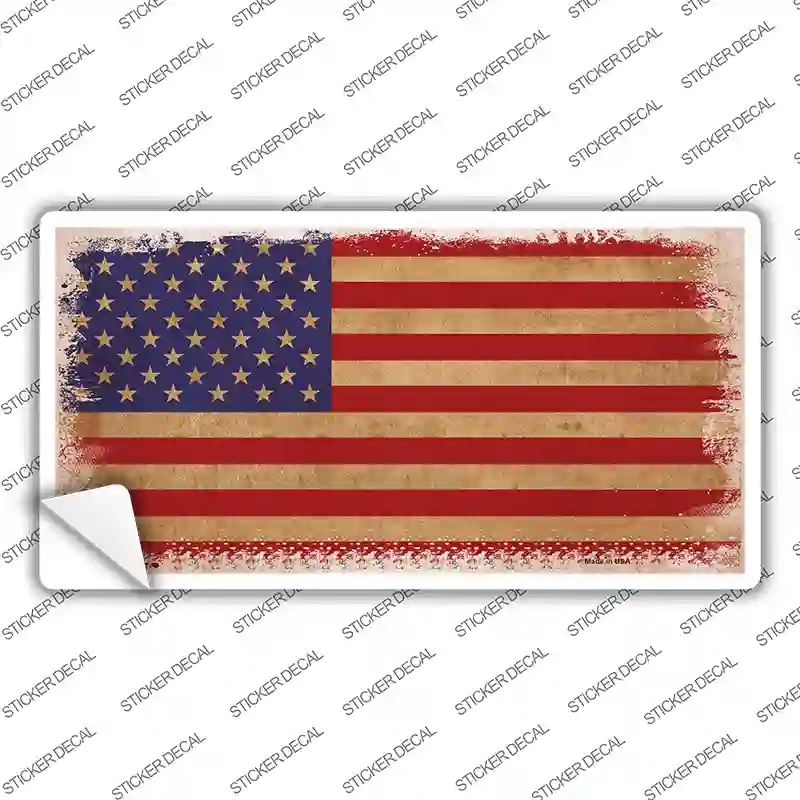 LP-13974s-S Grunge American Flag Novelty Sticker Decal - Small