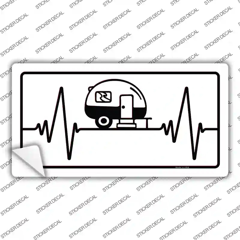 LP-13980s-XL Camping Heart Beat Novelty Sticker Decal - Extra Large