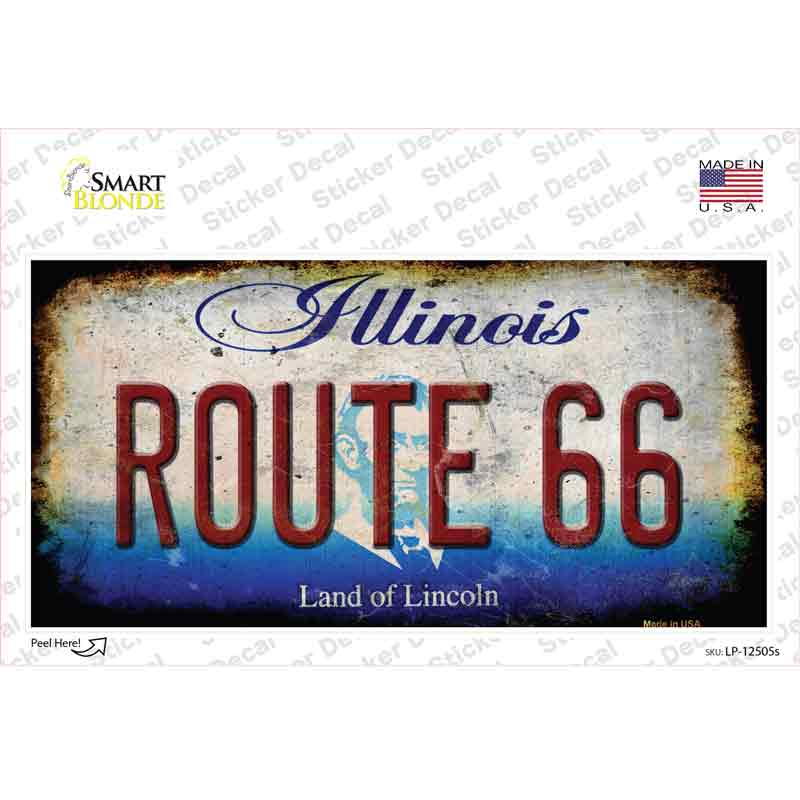 LP-12505s-M Route 66 Illinois Novelty Sticker Decal - Medium