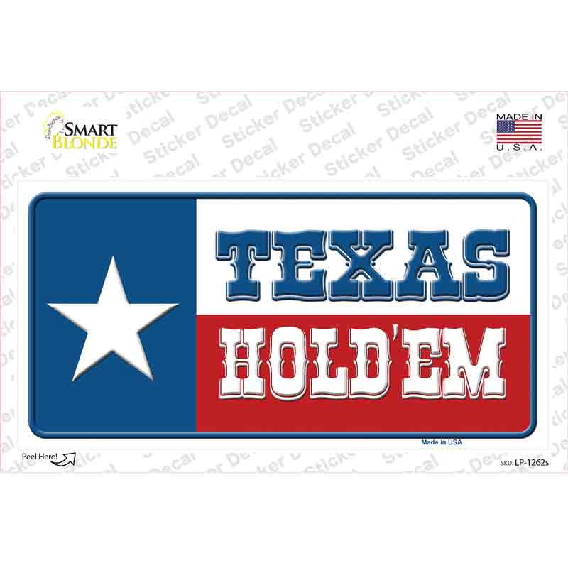 LP-1262s-M Texas Hold Em Novelty Sticker Decal - Medium