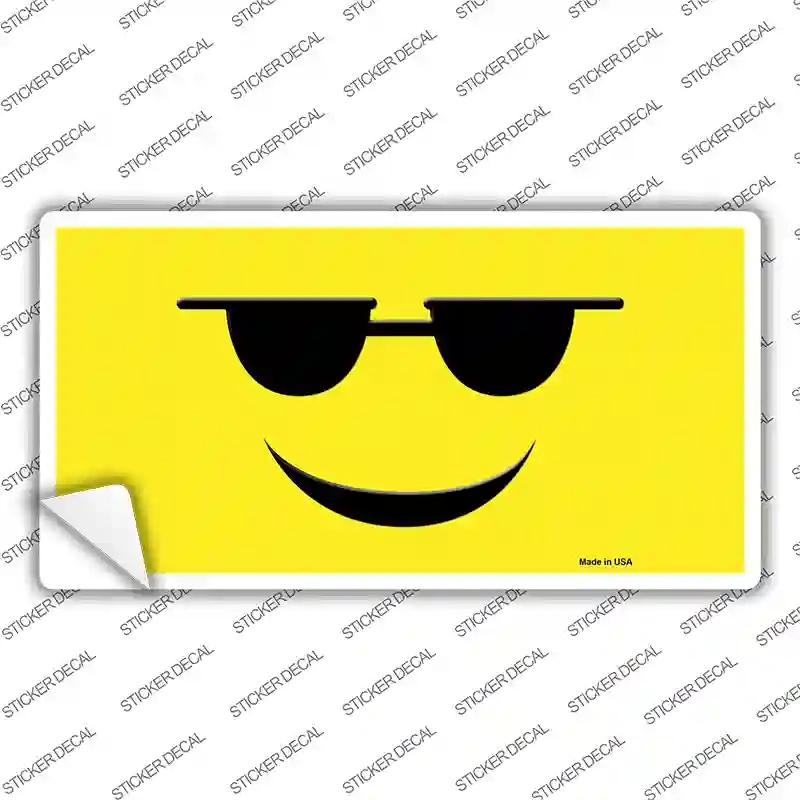 LP-1297s-L Sunglasses Cool Smiley Novelty Sticker Decal - Large