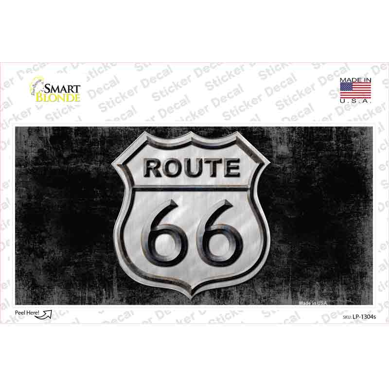 LP-1304s-M Route 66 Black & White Novelty Sticker Decal - Medium