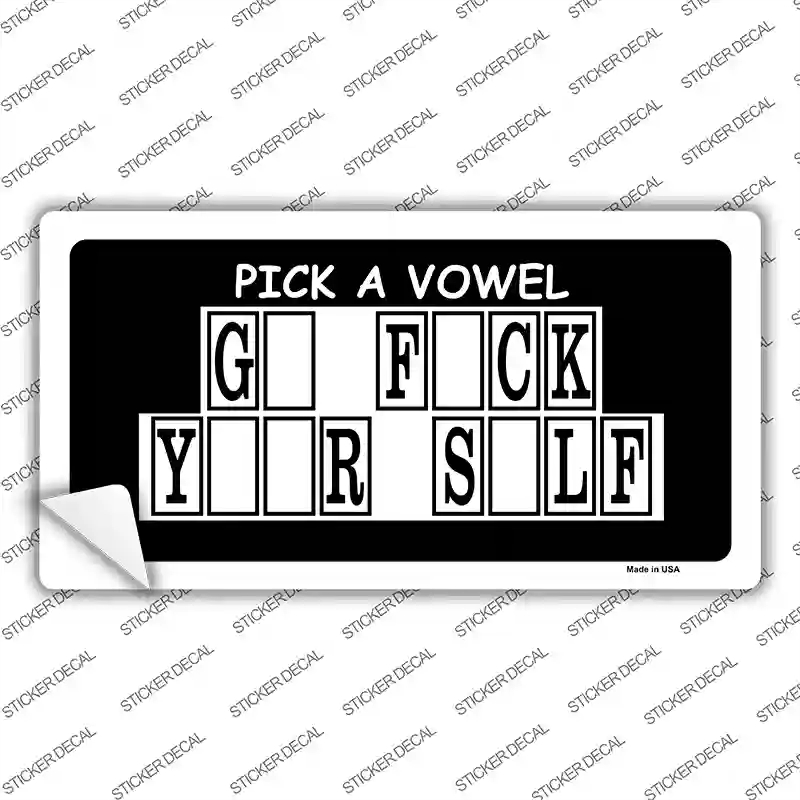 LP-1312s-XL Pick A Vowel Novelty Sticker Decal - Extra Large